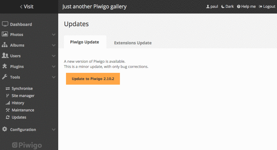 Piwigo Upgrade